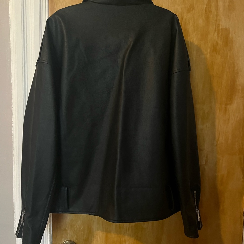 Oversized Faux Leather Jacket Gem